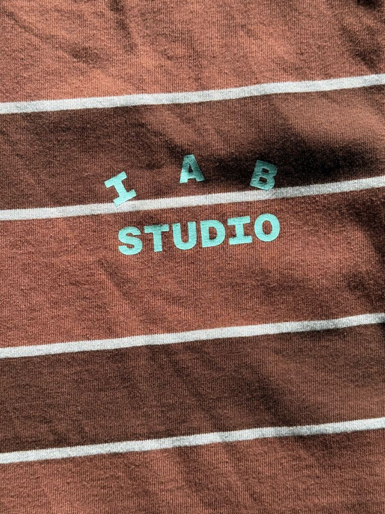 아이앱 스튜디오 스트라이프 티셔츠 브라운 XXL 중고--1