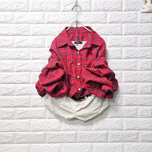 퍼프소매체크남방