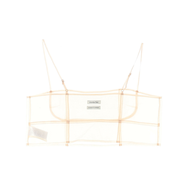 오버듀플레어 베이지 오간자 쉬어 뷔스티에 크롭 나시 탑 브라탑--1