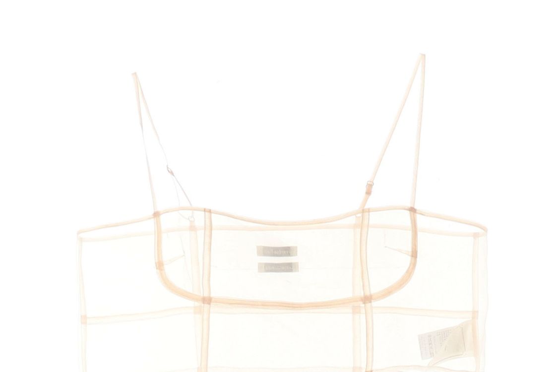 오버듀플레어 베이지 오간자 쉬어 뷔스티에 크롭 나시 탑 브라탑--2