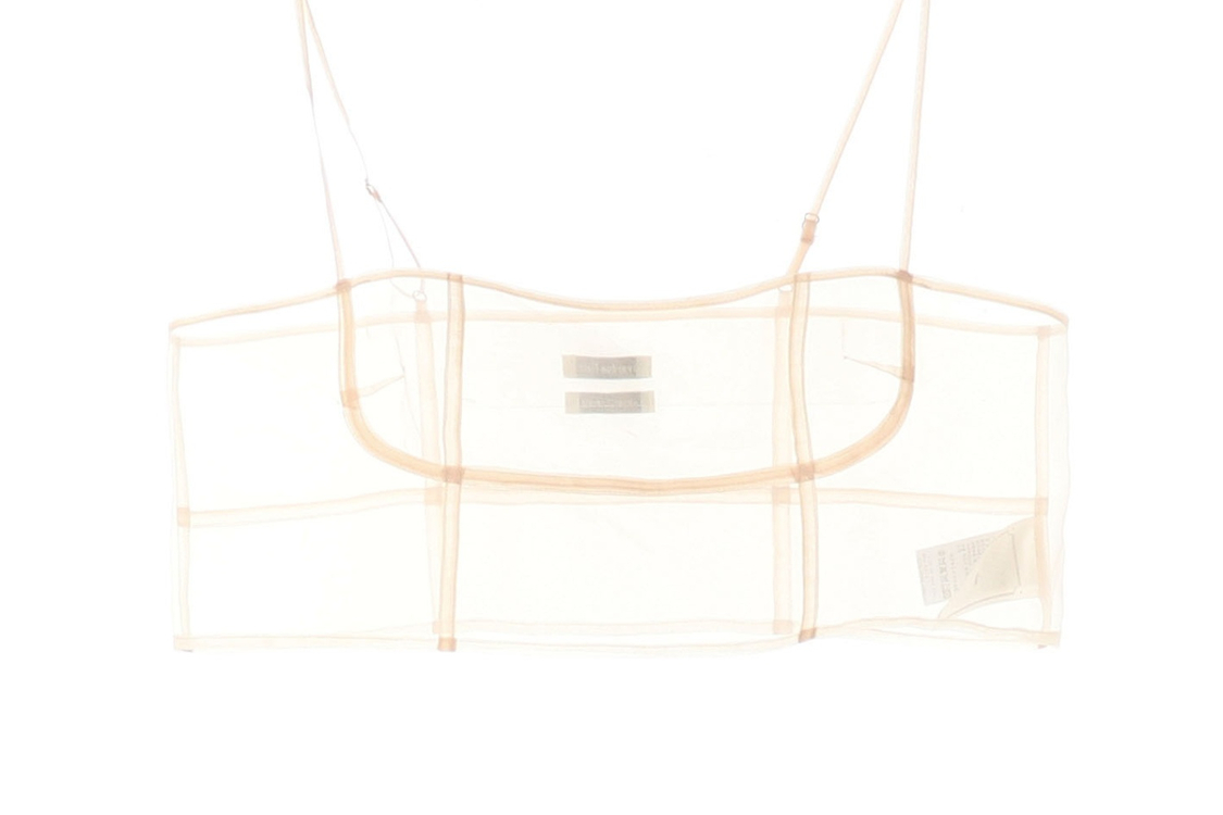 오버듀플레어 베이지 오간자 쉬어 뷔스티에 크롭 나시 탑 브라탑--3