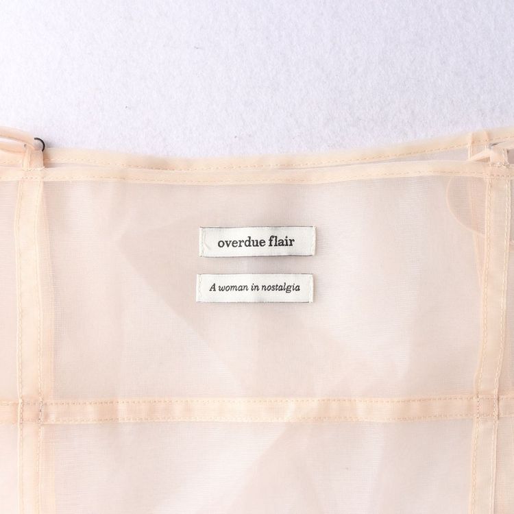 오버듀플레어 베이지 오간자 쉬어 뷔스티에 크롭 나시 탑 브라탑--4