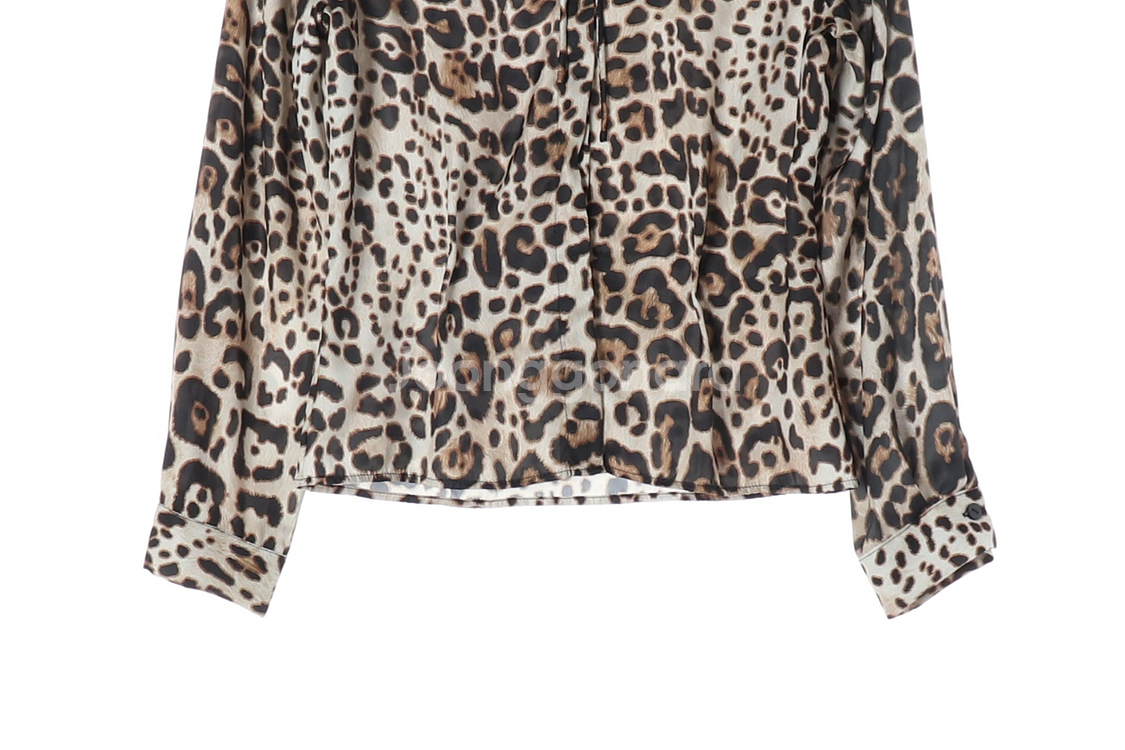 ZARA 자라 레오파드 리본 타이 셔츠 블라우스--3