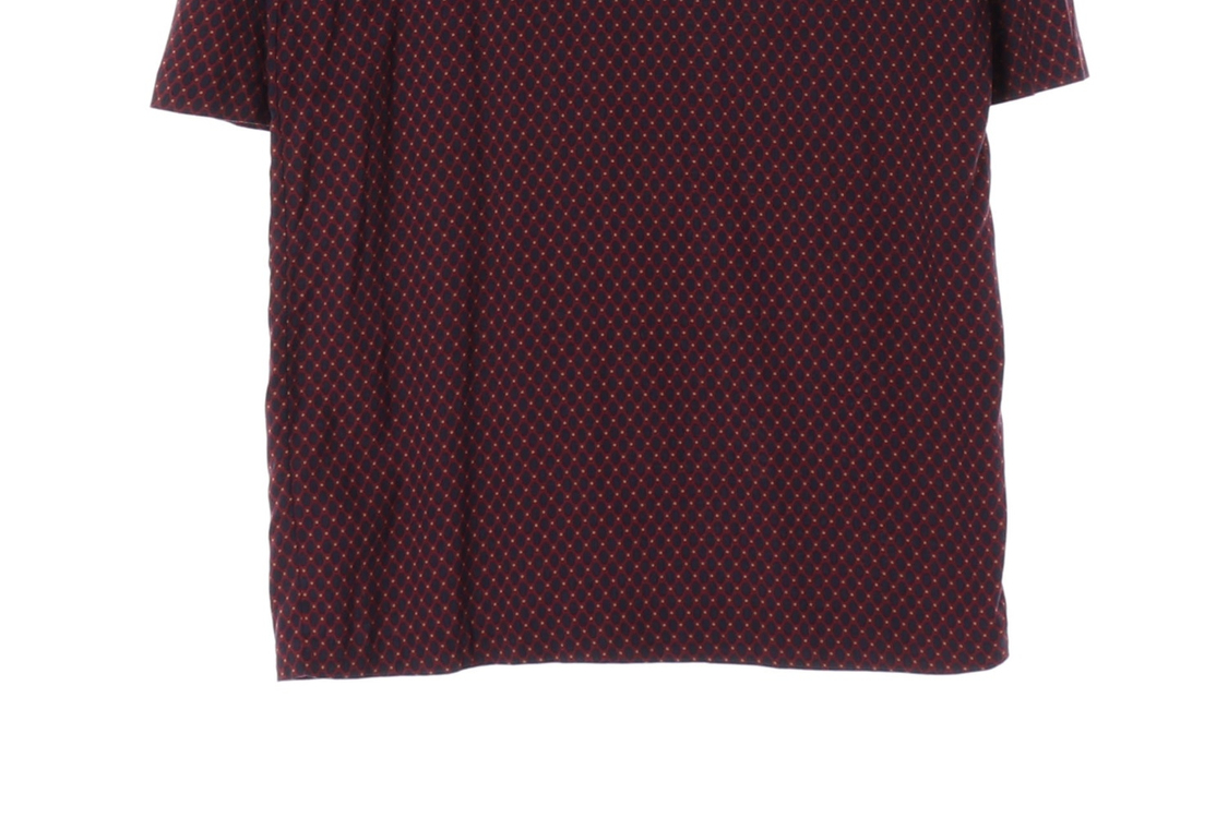 베네통 버건디 네이비 패턴 긴팔 오버핏 튜닉원피스 드레스 S--4