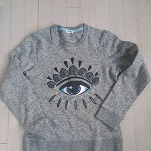 겐조 아이 자수 맨투맨 그레이 S