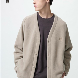 유니클로 니들스 콜라보 후리스오버사이즈 가디건 (베이지/L)