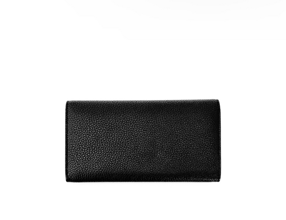 페레가모 간치니 22 클로저 플랩 장지갑 블랙 금장--1