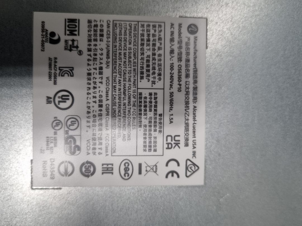 Axgate_300s 방화벽, Alcatel-Lucent OS6560(판매완), OS6360_p10 스위치 이미지