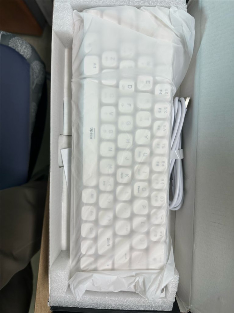 EWEADN MK68 3모드(유선,2.4G 무선, BT 무선) 로프로파일 기계식 키보드 화이트--0