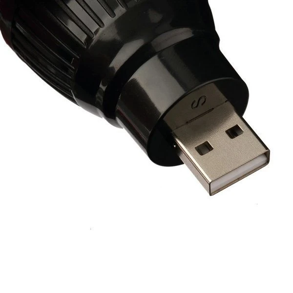 새 2개 검정색 차량용 USB 램프 미니 전구 휴대용 LED 조명 노트북 독서 이미지