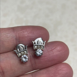 제이에스티나 왕관 귀걸이/ 팔찌 세트 (실버)