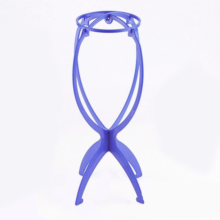 새 파랑색 가발 걸이 거치대 보관 수납 스탠드 미용실 이미지