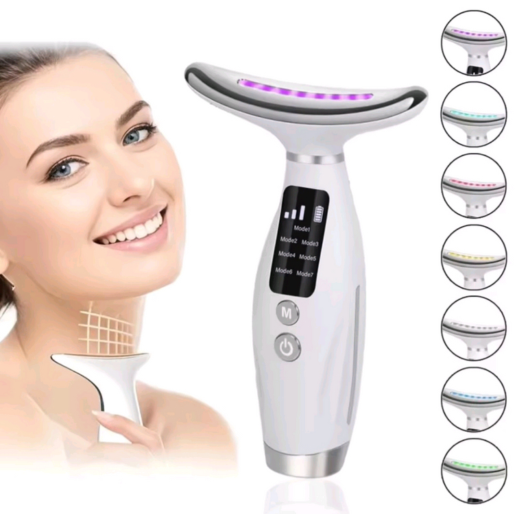 새상품 LED 넥 뷰티 디바이스 목/얼굴 마사지기--0