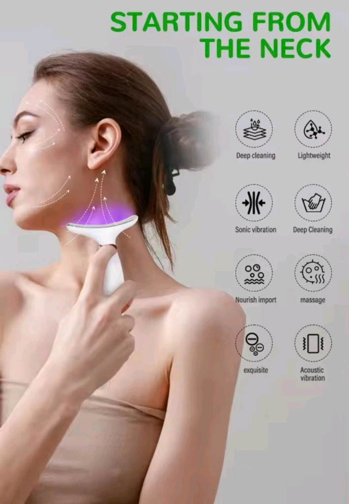 새상품 LED 넥 뷰티 디바이스 목/얼굴 마사지기--1
