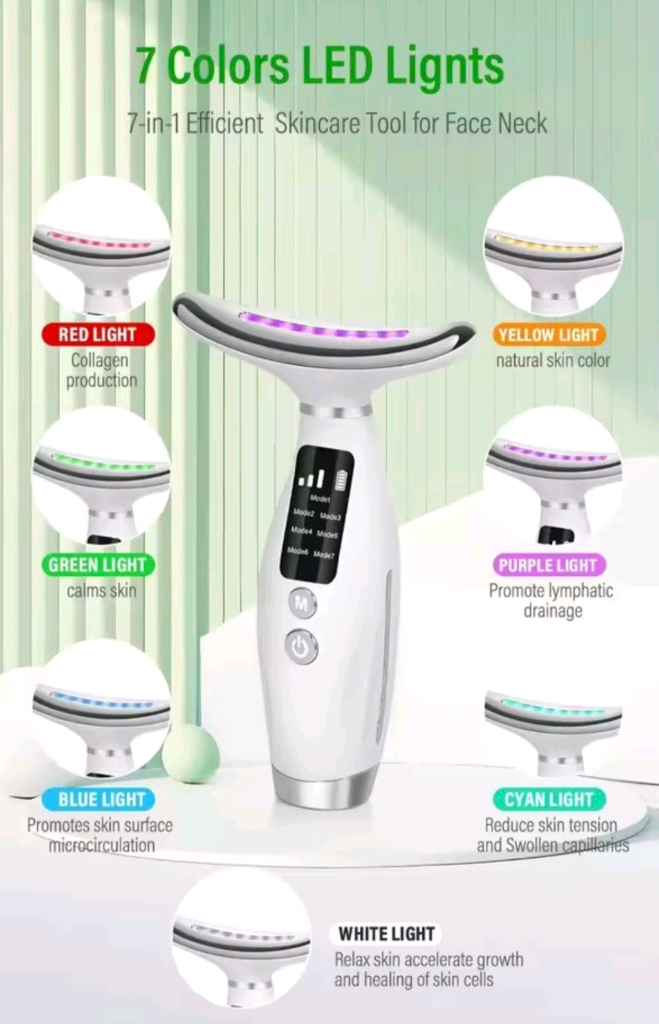 새상품 LED 넥 뷰티 디바이스 목/얼굴 마사지기--3