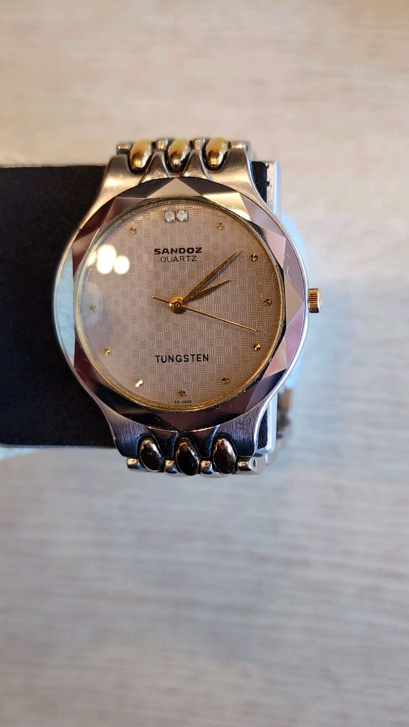 산도즈텅스텐베젤18k골드크라운용커플시계1쌍--1