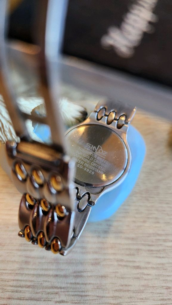 산도즈텅스텐베젤18k골드크라운용커플시계1쌍--4