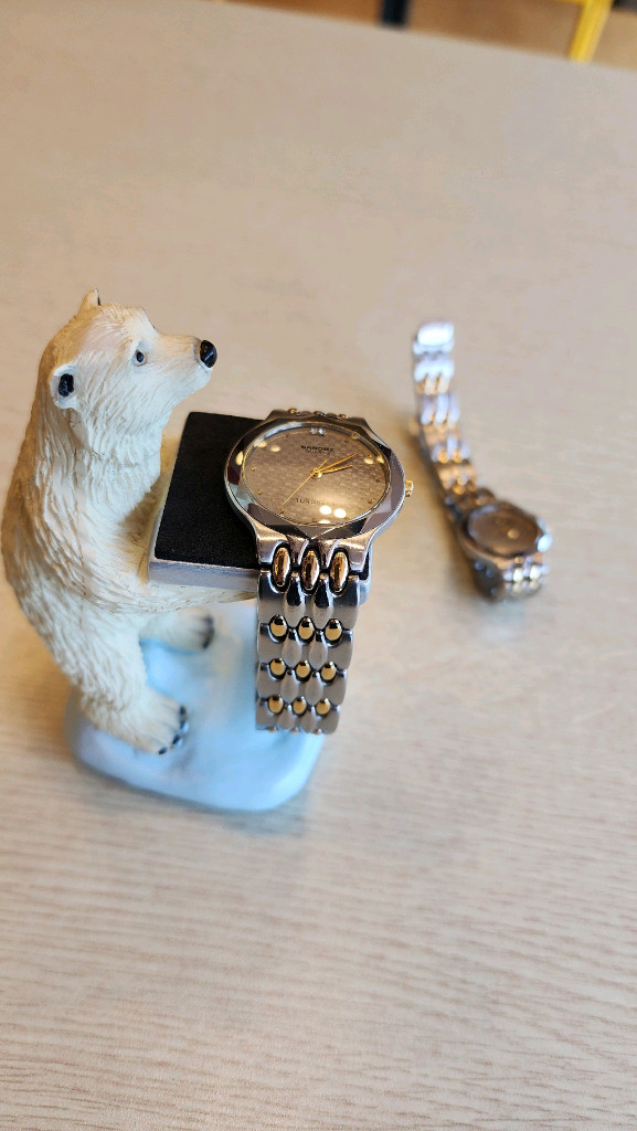 산도즈텅스텐베젤18k골드크라운용커플시계1쌍--6