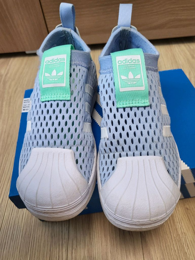 아디다스 슈퍼스타 메쉬 하늘색 운동화 180사이즈--1
