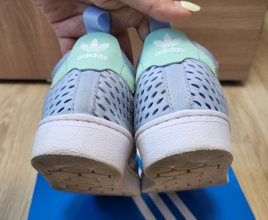 아디다스 슈퍼스타 메쉬 하늘색 운동화 180사이즈--3