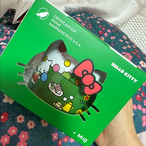 크로우캐년 키티 머그 옐로 그린 새상품
