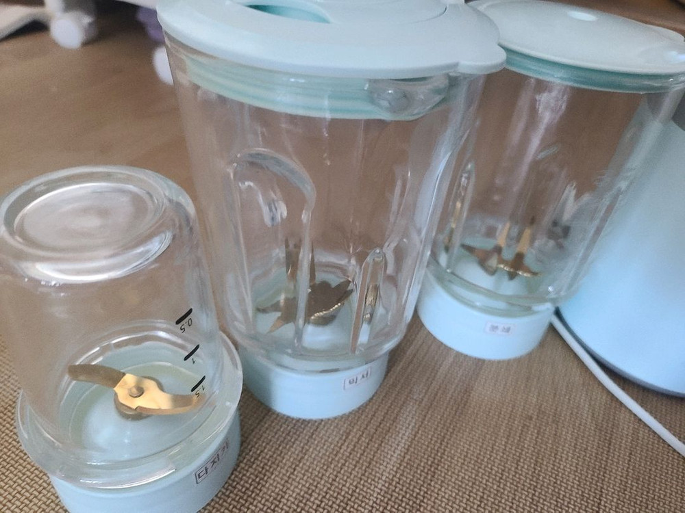 한일 미니 유리 믹서 GMFC-670 민트색 이유식 믹서기--1