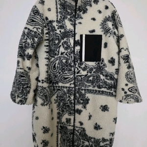 미미씨엘 페이즐리 패턴 후리스 롱점퍼