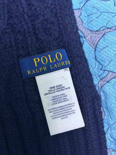 폴로 랄프로렌 곰돌이 니트 목도리 네이비 이미지