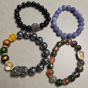 원석팔찌-사이즈13~13.5 /가넷&라벤더자수정&테라헤르츠&가든쿼츠