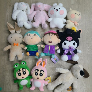 뽑기인형 중형인형 판매합니다. (짱구캐릭터 네네토끼, 훈이, 맹구, 그로밋, 곰돌찡, 토끼찡, 쿠로미, 노블랫빗등)