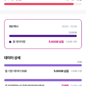 LG 데이터 1기가 2000원 2기가 3600원