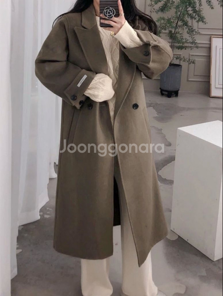 새제품/ 핸드메이드 오버핏 롱코트--1