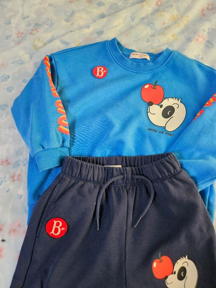 베베드피노 강아지 캐릭터 상하복 세트--1