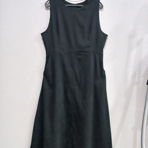 빅사이즈 피치기모 뒷트임 롱원피스 블랙