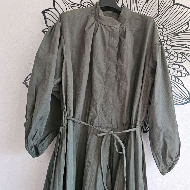 타임 카키 롱 원피스코트 프리 이미지