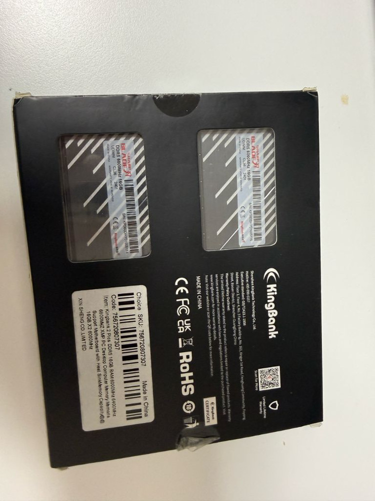 DDR5 메모리 16GB x 2개 32GB 킹뱅크 6000--2