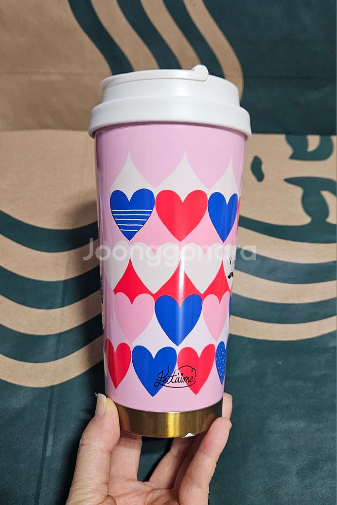 새상품S급]스타벅스 화이트데이 러브 인 패리스 엘마 텀블러 473ml--3