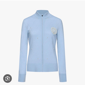 (새제품) 페어라이어 방풍 캐시미어 니트집업 XS (22년) 하늘색