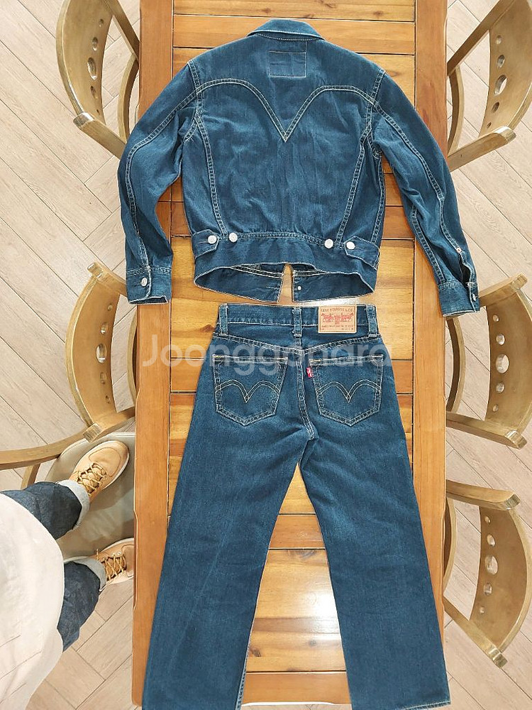 리바이스 타입1 아이코닉 데님자켓 팬츠 셋업 일괄판매 택포 5만9천원--1
