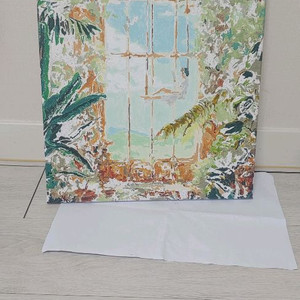 창문 앞의 나무 그림 대형 캔버스