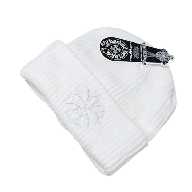 캐쥬얼 힙합 스타일 크롬 십자가 패치 니트 비니 남여공용 < 블랙 >--8