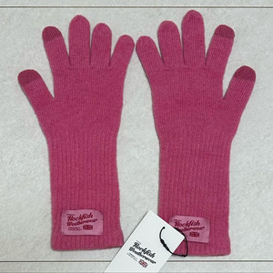 [미사용 새상품] 락피쉬웨더웨어 롱 장갑 글러브 핑크 포인트 핫핑크 울장갑 겨울 방한