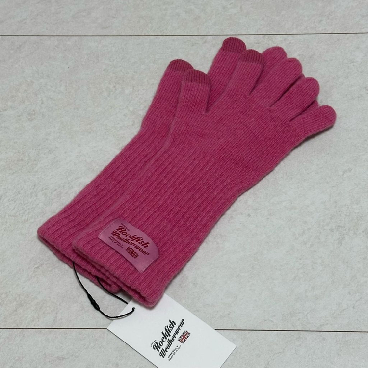 [미사용 새상품] 락피쉬웨더웨어 롱 장갑 글러브 핑크 포인트 핫핑크 울장갑 겨울 방한--1