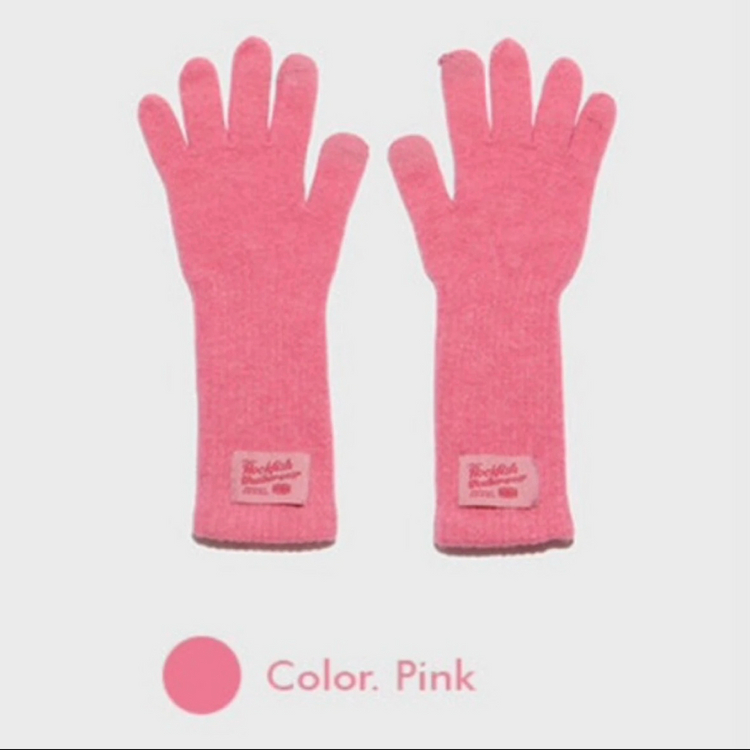 [미사용 새상품] 락피쉬웨더웨어 롱 장갑 글러브 핑크 포인트 핫핑크 울장갑 겨울 방한--4
