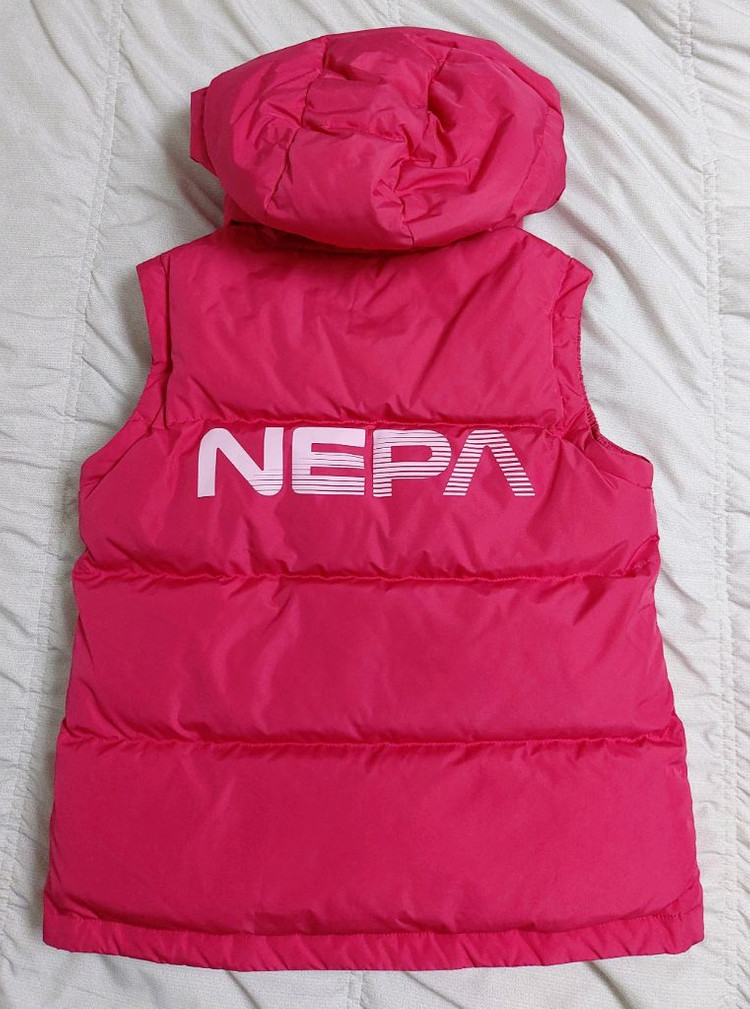 아동 네파키즈 덕다운패딩베스트120 핑크패딩조끼 시착외새상품--2