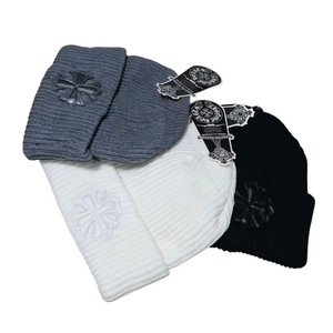 캐쥬얼 힙합 크롬하츠 십자가 패치 니트 비니 남여공용 화이트,그레이,블랙