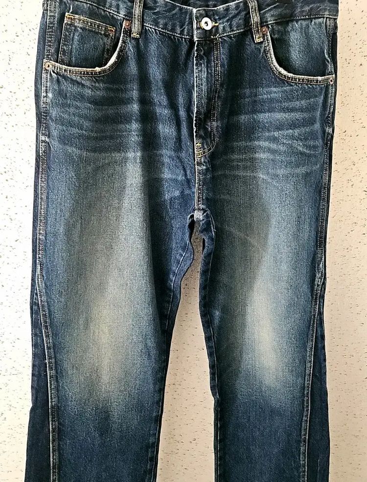 36) 자라 플레어핏진 중청 미드블루 6688 448 워싱 데님 이미지