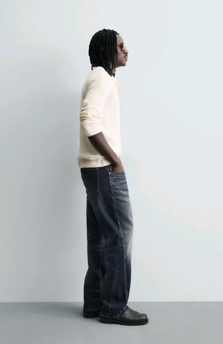 36) 자라 플레어핏진 중청 미드블루 6688 448 워싱 데님 이미지