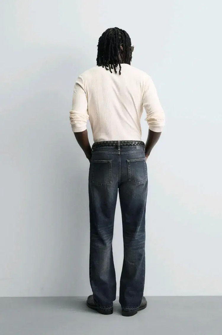 36) 자라 플레어핏진 중청 미드블루 6688 448 워싱 데님 이미지