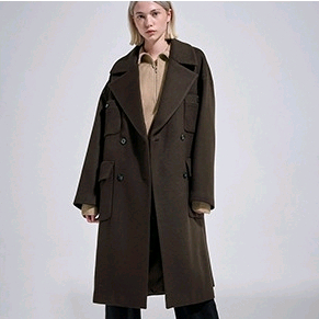 시스템 울 블렌드 포켓 더블코트